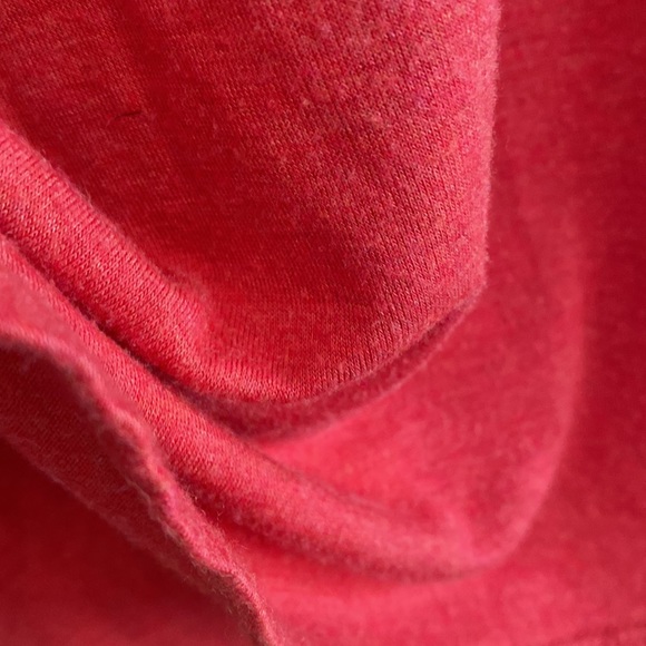 Max Studio SMALL soft ruffle sleeve tulip slit dress (red) - Picture 8 of 10